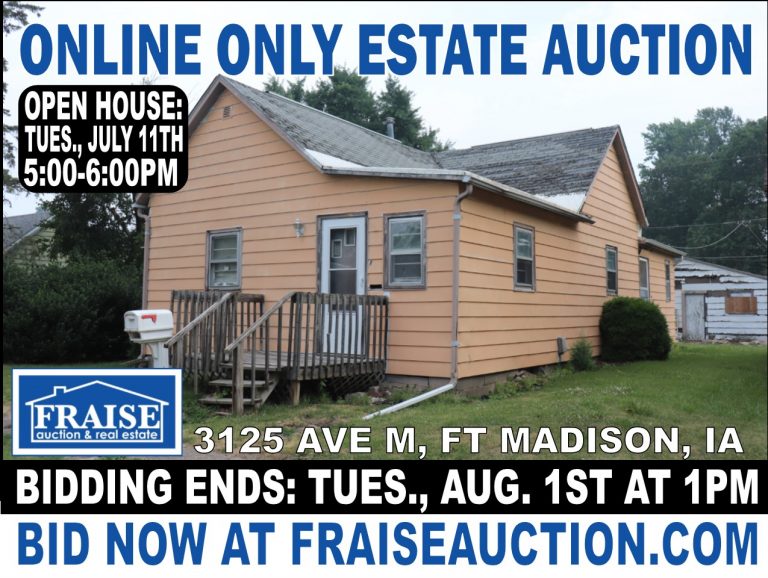 REAL ESTATE AUCTION Ft Madison, IA Fraise Auction & Real Estate