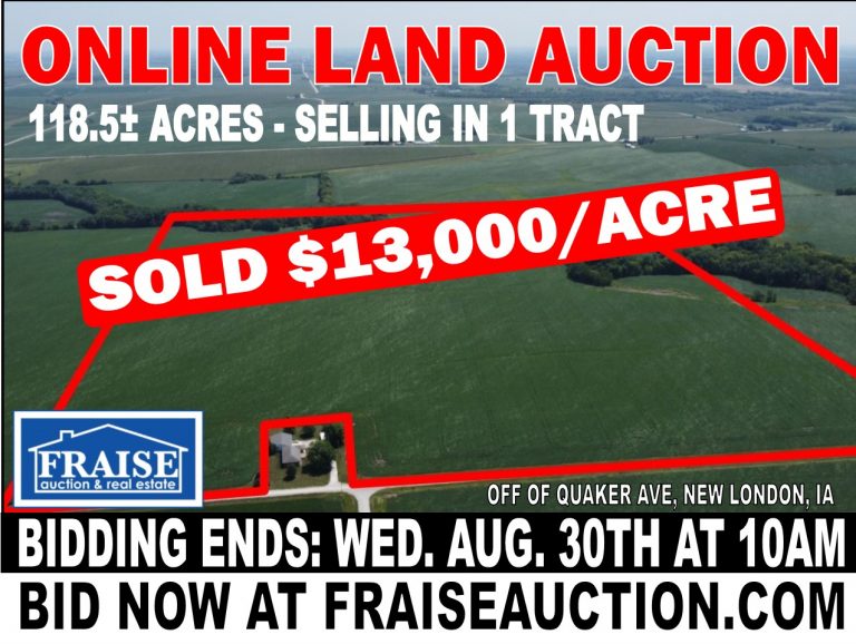 HENRY CO., IA ONLINE ONLY FARMLAND AUCTION Fraise Auction & Real Estate
