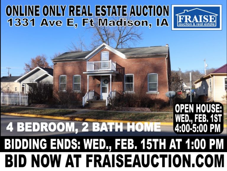 Ft Madison, IA Real Estate Auction Fraise Auction & Real Estate